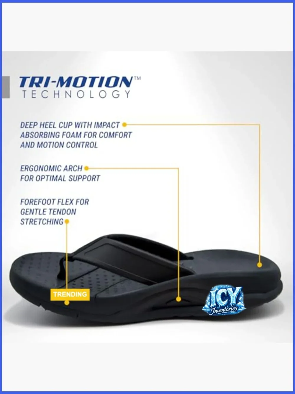 Recovery Sandals with Arch Support - Tri-Motion Technology